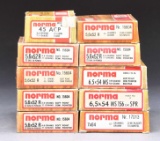 10 BOXES OF NORMA AMMO.