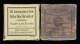 LOT OF 2 25-ROUND BOXES OF VELO DOG AMMUNITION.