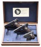 COLT THREE-GUN CASED SET OF HAMMERLESS POCKET