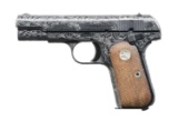 COLT JOHN J. ADAMS JR. ENGRAVED 1903 HAMMERLESS 32