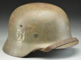 WWII GERMAN M1935 DOUBLE DECAL WAFFEN SS HELMET.