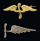 2 WWI ERA FRENCH AVIATION INSIGNIA.