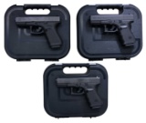 3 CONSECUTIVELY NUMBERED GLOCK 19 GEN 5 SEMI AUTO