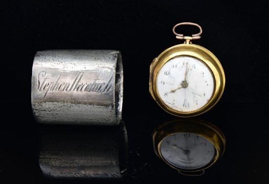 STEPHEN DECATUR GOLD FUSSE POCKET WATCH.