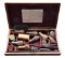 COLT 1860 TWO GUN CASE WITH ASSORTED ACCESSORIES.