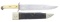 FINE MASSIVE EARLY AMERICAN BOWIE KNIFE & SHEATH.