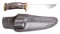 A FINE CONTEMPORARY BELT KNIFE & SHEATH BY JAMES