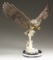 EAGLE LANDING POLYCHROME BRONZE SCULPTURE SIGNED