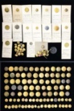 69 COAT SIZE BUTTONS & 75 CUFF SIZE BUTTONS OF THE