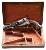 CASED COLT 1849 FACTORY ENGRAVED REVOLVER.
