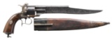 LARGE DUMONTHIER PINFIRE PISTOL-CUTLASS.