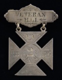 SILVER MASSACHUSETTS VOLUNTEER MILITIA BADGE.