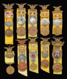10 GAR NATIONAL ENCAMPMENT MEDALS.
