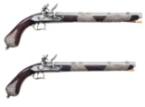 PAIR OF LEPAGE MOUTIER FLINTLOCK PISTOLS WITH