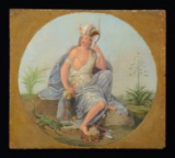 FINE EARLY FOLK ART PAINTING OF 