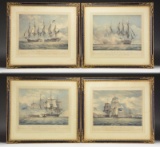 SET OF 4 RARE ENGRAVINGS HMS SHANNON VS. USS