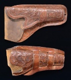 PAIR OF WESTERN TOOLED HOLSTERS.