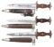 3 WWII GERMAN SA DAGGERS.
