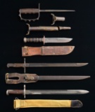 3 US MILITARY EDGED WEAPONS & 1 JAPANESE BAYONET.