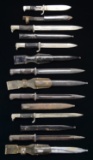 6 WWII GERMAN BAYONETS & 1 HJ KNIFE.