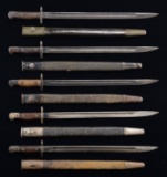 5 BRITISH P1907 BAYONETS WITHOUT QUILLONS.