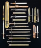 ASSORTED LOT OF 12 BAYONETS & KNIVES.