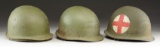 1 WWII US M1 COMBAT MEDIC’S HELMET, 2 OTHER M1