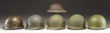 6 US ARMY HELMETS.