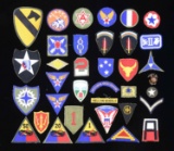 US MILITARY PATCHES & A MARINE CORPS EGA.