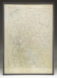 WWII CBI FRAMED SILK FLYERS MAP OF UPPER BURMA &