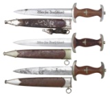 3 WWII GERMAN SA DAGGERS.