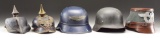 5 GERMAN MILITARY HELMETS.