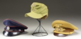 3 WWII GERMAN UNIFORM HATS.