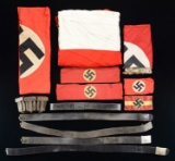 WWII GERMAN FLAGS, BELTS, BUCKLES, & MORE.