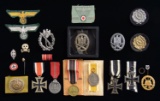 WWII GERMAN MEDALS, BADGES, CLOTH, PINS, & MORE.
