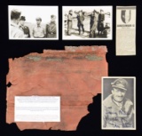 WWII GERMAN ME-109 SKIN, 2 PHOTOGRAPHS, & 1