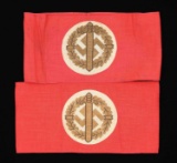 2 WWII GERMAN SA ARMBANDS.