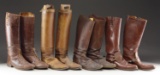 9 PAIRS OF WWI ERA MILITARY BOOTS.