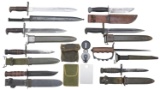 INTERESTING GROUP OF KNIVES, BAYONETS AND MILITARY