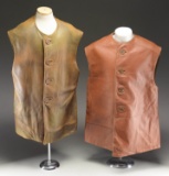 2 BRITISH MILITARY LEATHER JERKINS.