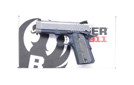 RUGER SR1911 SEMI AUTO PISTOL WITH FACTORY BOX.