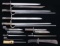 9 FOREIGN BAYONETS & 1 US SURVIVAL KNIFE.