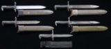 5 US M1 RIFLE BAYONETS.