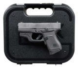 GLOCK 43 SEMI AUTO PISTOL WITH FACTORY CASE.
