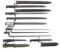 GROUP OF 9 VINTAGE AND ANTIQUE MILITARY BAYONETS.