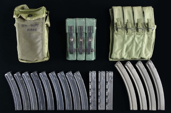 DESIRABLE LOT OF 16 ASSORTED MP5 MAGAZINES.