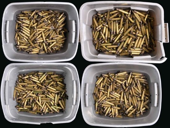 HUGE LOT OF ASSORTED FIRED .50 BMG CARTRIDGE