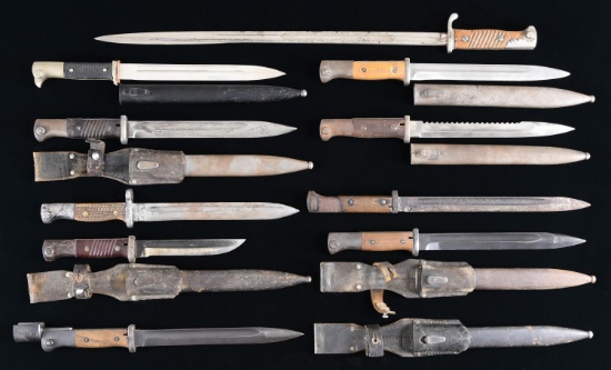 LOT OF 10 ASSORTED BAYONETS.