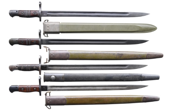 FOUR US WWI MODEL 1917 BAYONETS.