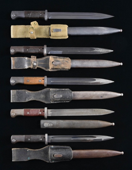 LOT OF 5 GERMAN K98k BAYONETS WITH MATCHING